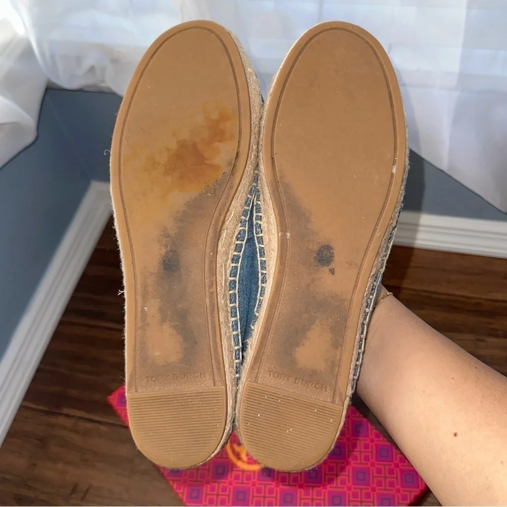 Tory Burch Espadrilles denim leather cap toe flats loafers platforms